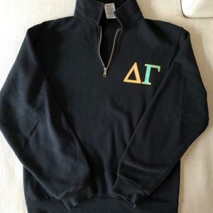 Delta Gamma Black Quarter Zip Pullover - Small